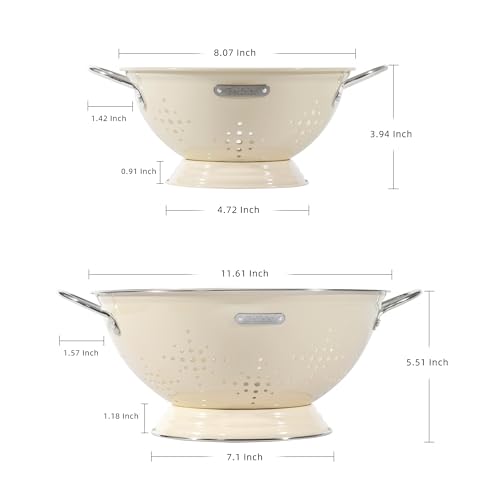 Metal Colander 2 Pack (Almond Cream)