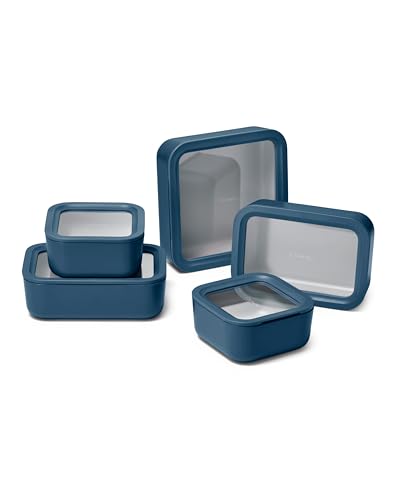 13 Piece Glass Food Storage Container Set (Navy / Food Storage Set (13x))