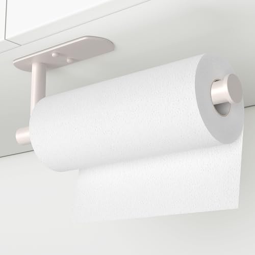 Adhesive Paper Towel Holder Under Cabinet Wall Mount for Kitchen Paper Towel (Brown / 2 Pack)