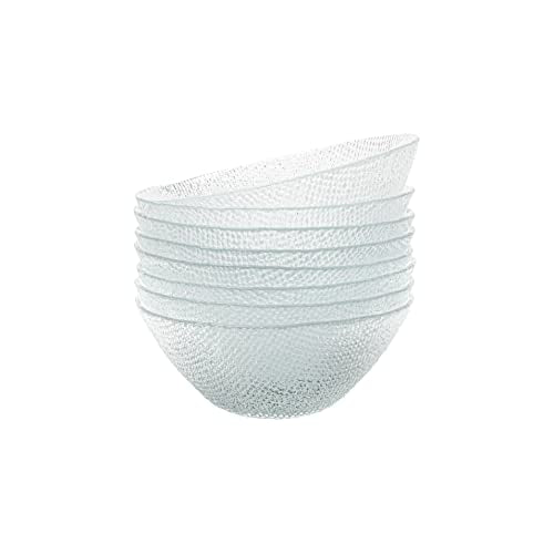 Elegant Textured Glass Salad Bowls (6 Count)