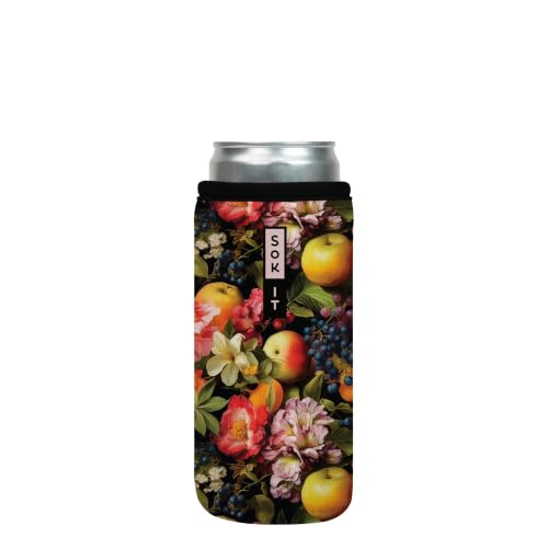 CanSok Sleeve for Beer & Soda Insulated Neoprene Cover (Fruitful Harvest / 12oz Slim Can Sleeve)