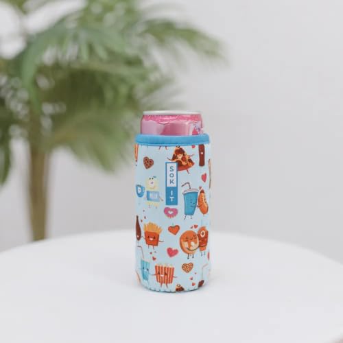 CanSok Sleeve for Beer & Soda Insulated Neoprene Cover (Bestie Bites / 12oz Slim Can Sleeve)