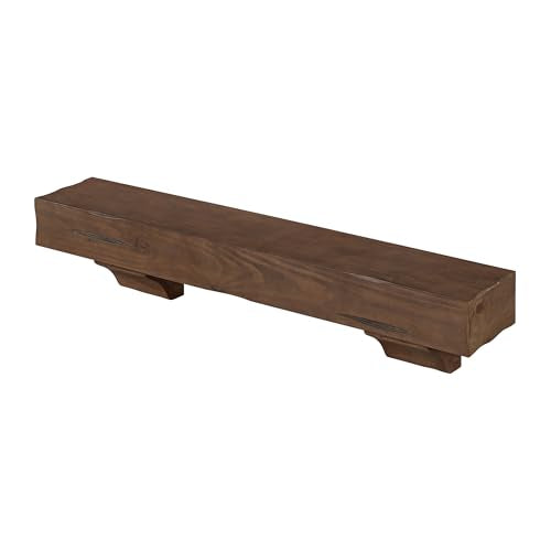 Breckenridge 48” Fireplace Mantel Shelf with Corbels (Umber / 48 Inch)