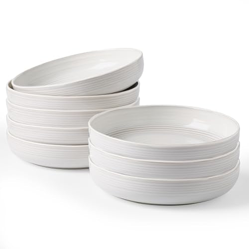 Milkyway 33 oz Pasta Bowls Set of 8 (White Thread / Set of 8)
