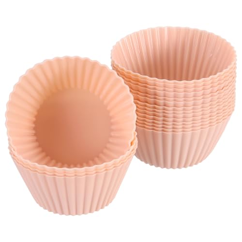 18Pcs Silicone Cupcake Liners (Orange Pink / 2.8")