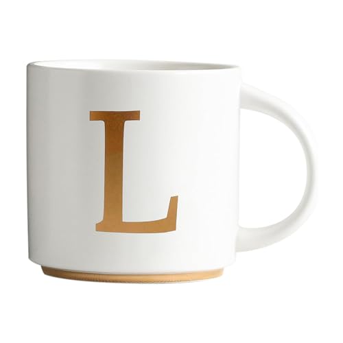 Monogram Ceramic Mugs (gold-L)