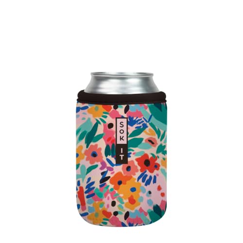 CanSok Sleeve for Beer & Soda Insulated Neoprene Cover (Abstract Floral / 12oz Can Sleeve)
