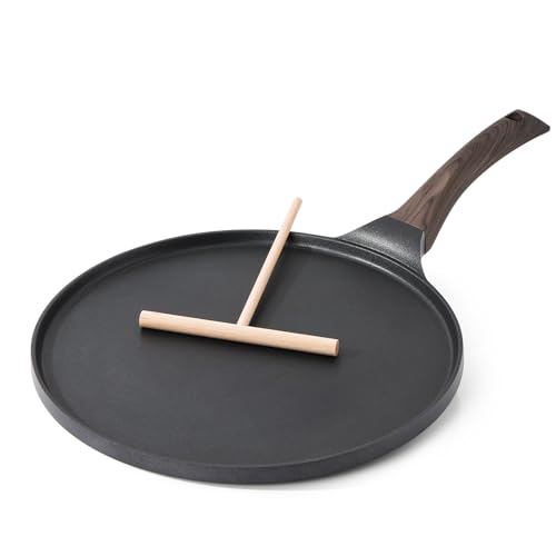 10 Inch Nonstick Crepe Pan Granite Coating Pancake Pan Black (Black / 10 Inch)
