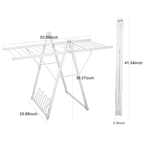 Heating Clothes Drying Rack Foldable Shoes Socks White