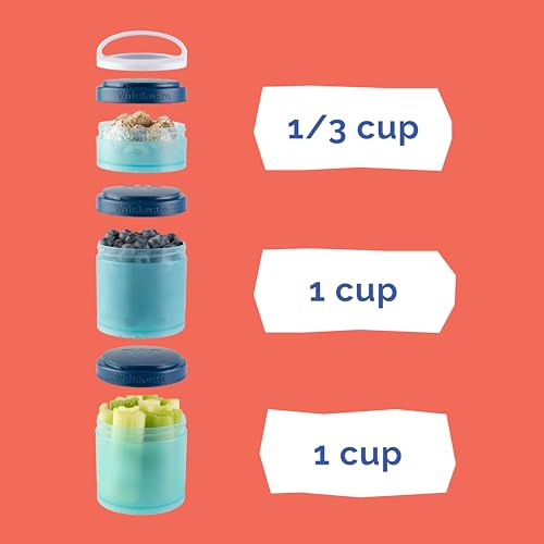 Ariel) DiSNEY PRINCESS Whiskware Stackable Snack Pack - 3 Jar + Handle - Purple/Green/Blue (Disney / Ariel)