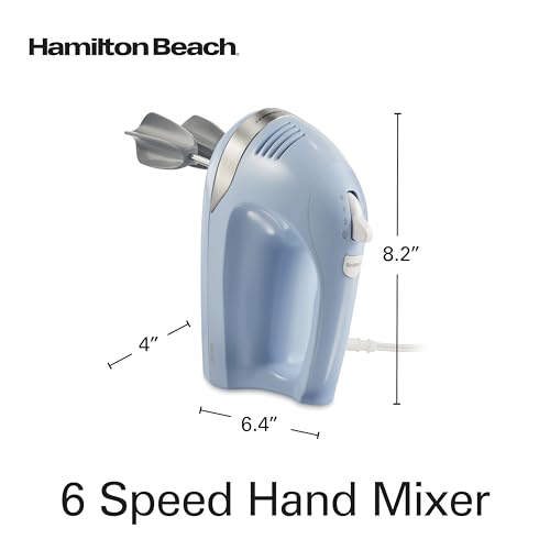 6 Speed Electric Hand Mixer With Easy Clean Beaters (Blue / Powerful 275 Watt Motor)