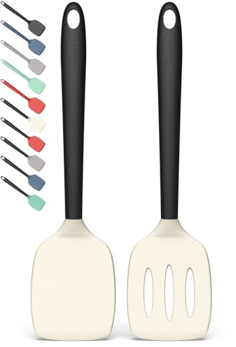 2 Pack Silicone Spatula Set (BeigeBlack)