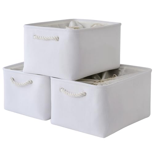Storage Basket for Gifts Empty (White Color / 3PCS/X Large -17.7Lx13.8Wx9.8H)