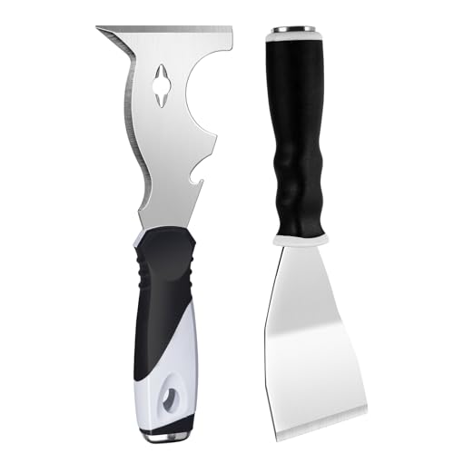 2 Pack 3" Bent Paint Scraper & 10 (10 in 1 and 3" Bent Putty Knife)