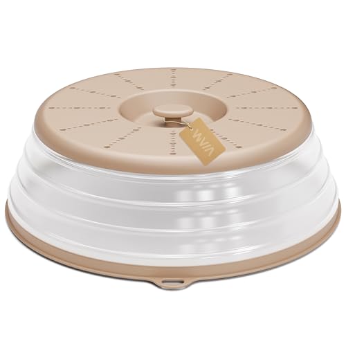 Microwave Splatter Cover Vented for Food with Hook Hole (Beige / M(11"x3.26")-Pack of 1)