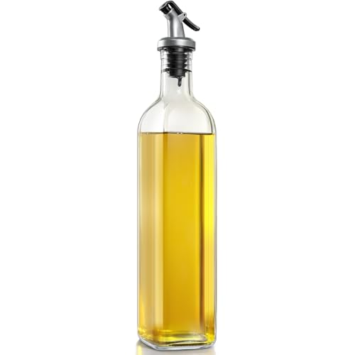 Olive Oil Dispenser Bottle for Kitchen (Clear / 17 Ounces)