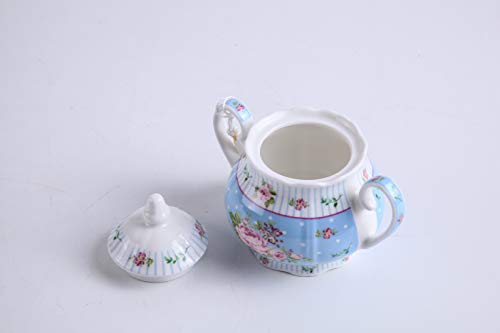 Porcelain Teapot Sugar Bowl and Cream Milk Jug Shabby Chic Vintage Floral in Gift box 40oz