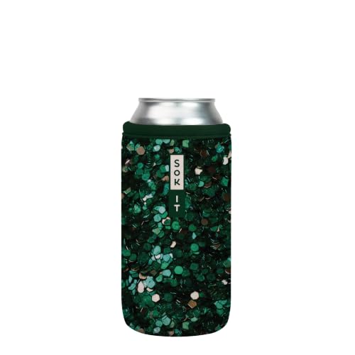 CanSok Sleeve for Beer & Soda Insulated Neoprene Cover (Glitterally Perfect / 16oz Can Sleeve)
