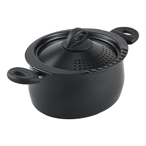 5.5 Quart Nonstick Aluminum Pasta Pot with Strainer Lid and Handles