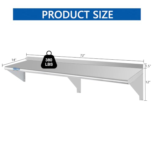 HARDURA Stainless Steel Shelf 14" x 72" (14"X72")