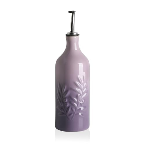 Sweejar Ceramic Olive Oil Dispenser Bottle (Gradient Purple / 20 oz, Set of 1)