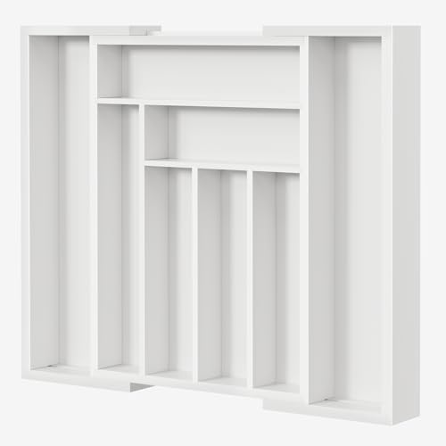 Bamboo Expandable Drawer Organizer for Utensils Holder