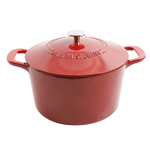 Gatwick 7 Quart Enamel Cast Iron Dutch Oven (Red Ombre / 7-Quart)