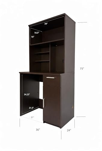 Compact Fridge and Microwave Space Hutch Cabinet