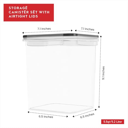 Large Flour Sugar Storage Containers Set of 2; 175 FL. oz (2 Count)