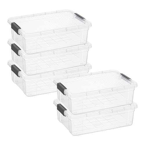 13.7 Quart Clear Plastic Storage Bin with Lid (13.7 Quart)