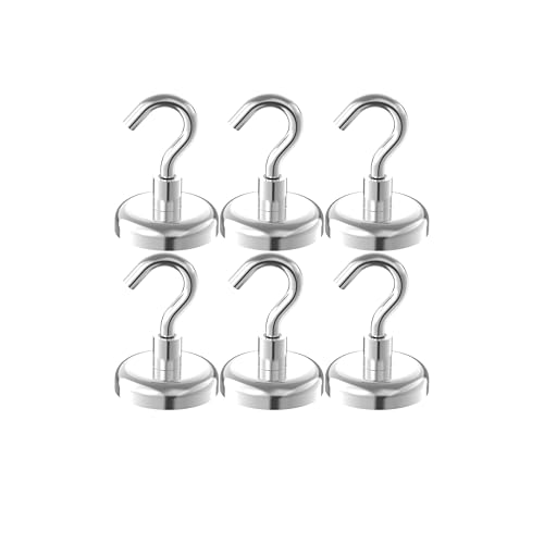 150lb Heavy Duty Magnetic Hooks with 1.42" Dia Magnetic Base (6 Count)