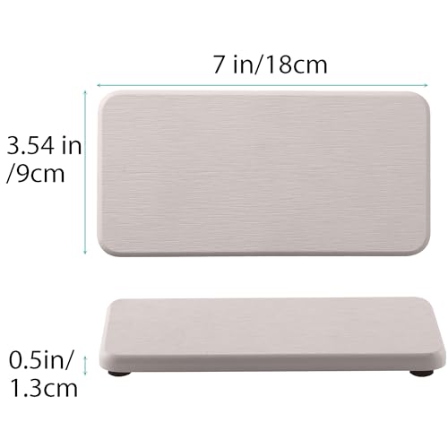 2Pcs Stone Soap Trays Water Absorbing Diatomite Coaster (White / 7.1" x 3.5")