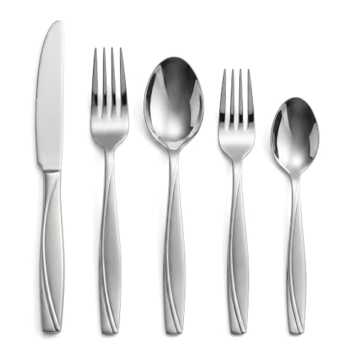40 Piece Stainless Steel Silverware Set for 8 (Silver / 40-Piece)