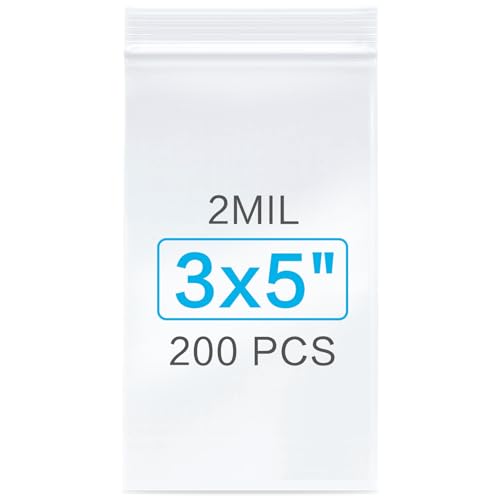 200Pcs 3x5 inch Plastic Zip Bags (200 Count)