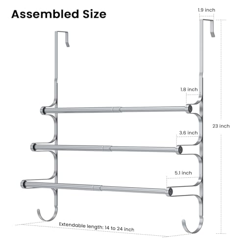 Over The Door Towel Rack (24.21"L / Silver Gray)