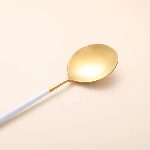 Salad Servers (White/Gold)