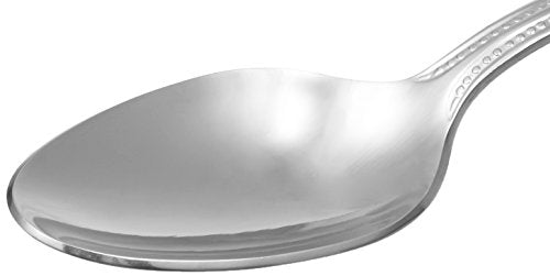 Stainless Steel Dishwasher Safe Dinner Spoons with Pearled Edge (Dinner Spoons 7.7 Inches)