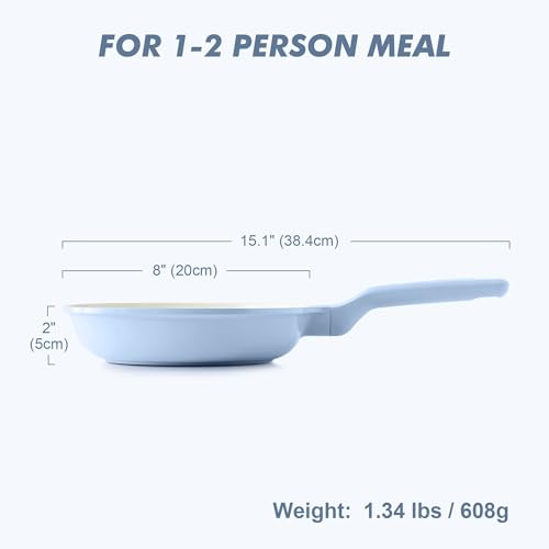 Nonstick Ceramic Frying Pan 8 (8 Inch / Glacier Blue)