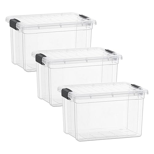 Clear Storage Boxes with Lids (49 Quart)