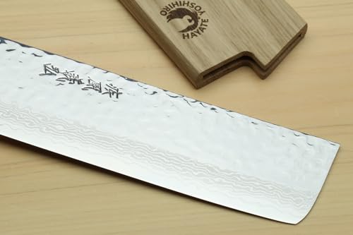 VG10 46 Layers Hammered Damascus Nakiri Japanese Vegetable Knife 6.5'' (6.5" / Ebony with Alternative Ivoy Bolster)
