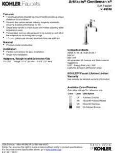 KOHLER Artifacts Gentleman'S - Bar Faucet