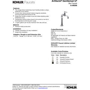 Artifacts Gentleman'S Bar Faucet (Polished Chrome)