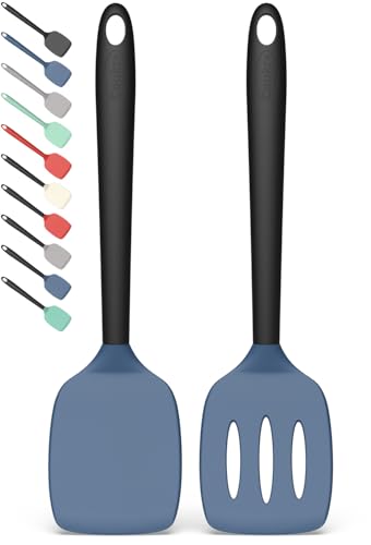 2 Pack Silicone Spatula Set (DarkBlueBlack)
