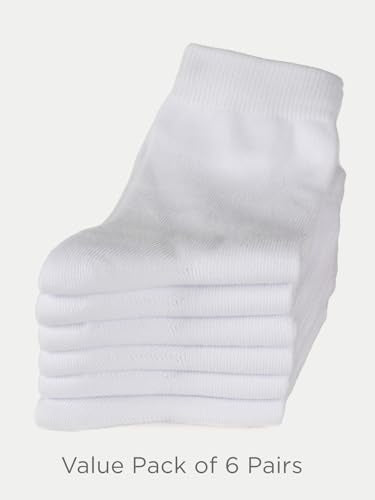 Unisex Kids Boys Girls Soft Cotton School Socks 10 (X-Large / White)