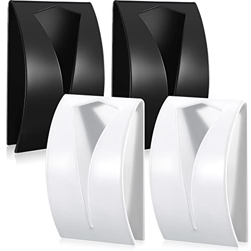 4 Pcs Self Adhesive Kitchen Towel Hook Holder (Black, White)