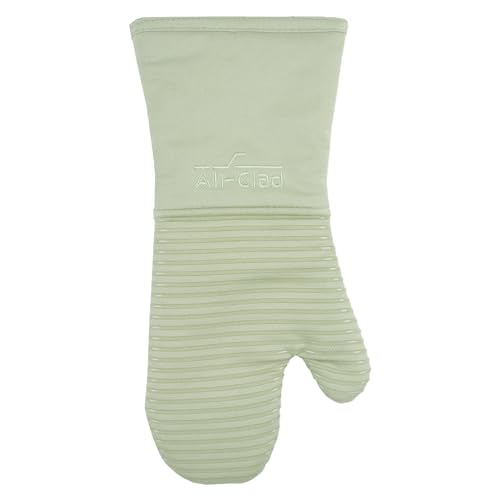 Extra Long Silicone Oven Mitts Heat Resistant 500 Degrees (Fennel / 1 Pack)