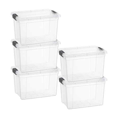 4.75 Quart Clear Plastic Storage Boxes with Lids (4.7 Quart)