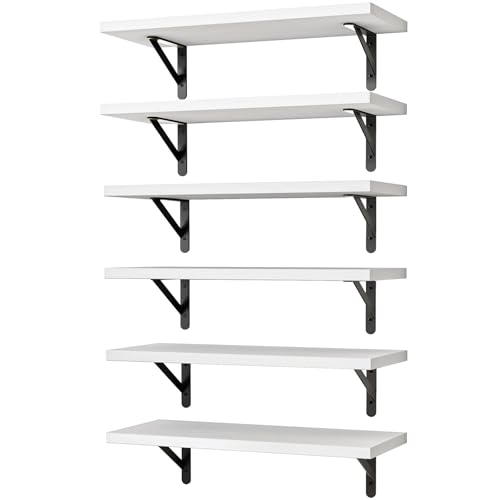 16.5in Floating Shelves for Wall Home Decor (White / 16.5 x 6.1 x 0.59 inches)
