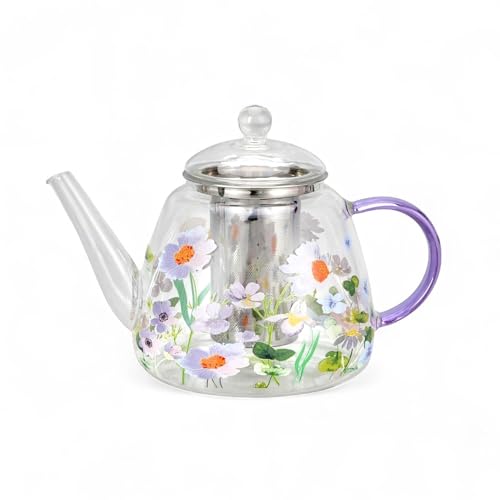 Heat Resistant Glass Teapot with Infuser (Chamomile)
