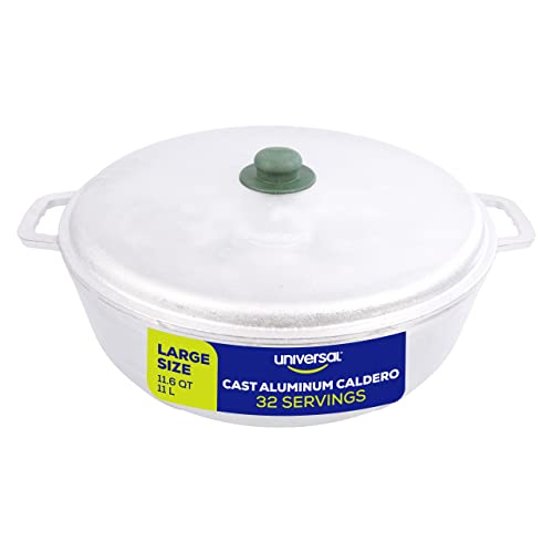 11.6 QT / 11 Liter) Caldero Pot with Lid, Large Cast Aluminum Rice Pot, 32-Cup Capacity for Rice, Soups, Stews, Frying & Large-Batch Cooking